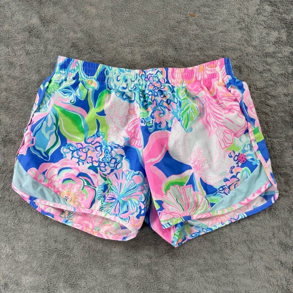 Lilly Pulitzer Luxletic Ocean Trail Shorts Peony For Your Thoughts Print XXS
